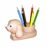 Pencil stand - dog natural