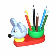 Bleistifthalter Maus in Farbe