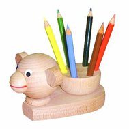 Pencil stand - monkey natural